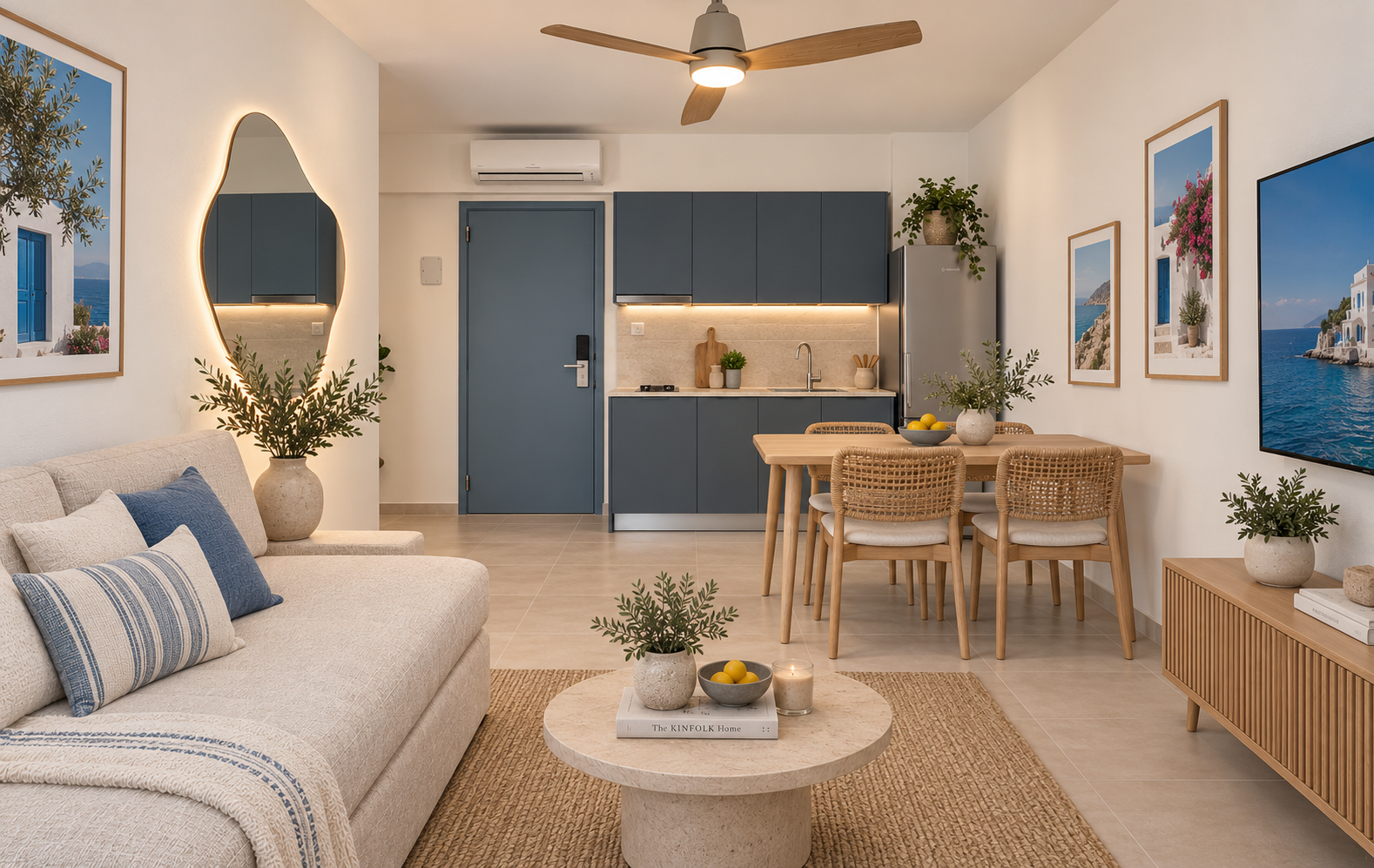 Pefkochori apartment kitchen and finishes
